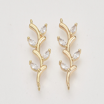 Brass Cubic Zirconia Links connectors X-KK-N216-14-1