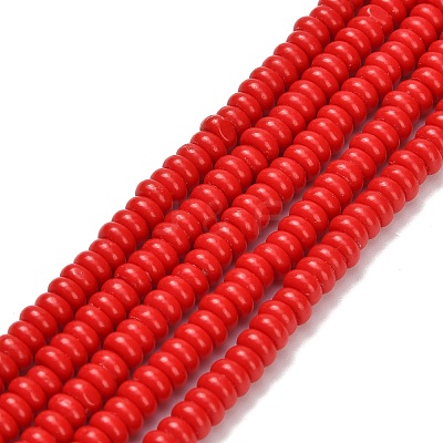 Synthetic Turquoise Beads Strands G-L635-A10-4x2mm-02-1