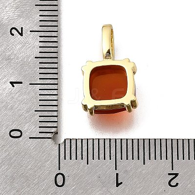 Natural Carnelian(Dyed & Heated) Faceted Square Pendants KK-F899-03C-G-1