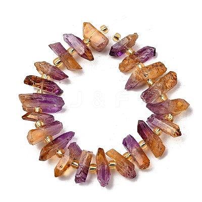 Electroplated Natural Quartz Crystal Beads Strands G-F800-D17-1