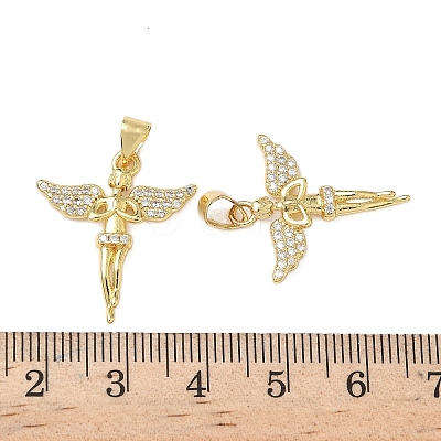 Brass Micro Pave Cubic Zirconia Pendants KK-L243-24G-1