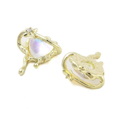 Rack Plating Alloy Glass Pendants FIND-Z054-03G-1