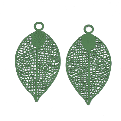 430 Stainless Steel Filigree Pendants STAS-S108-01B-1