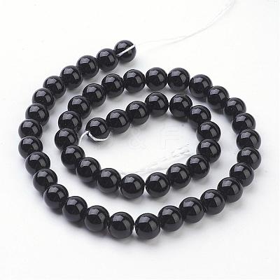 Synthetic Black Stone Beads Strands GSR044-1