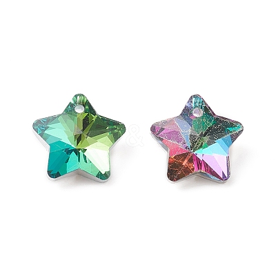 Electroplate Glass Charms GLAA-H104-A-1