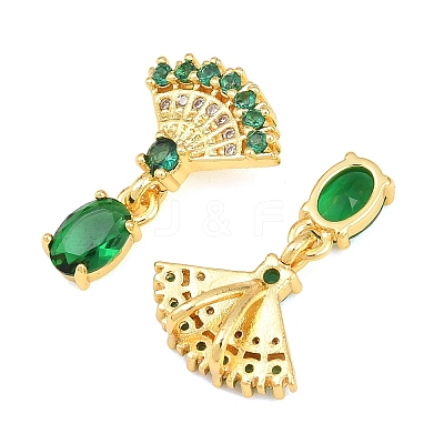 Brass Micro Pave Cubic Zirconia Pendants KK-K340-53G-01-1