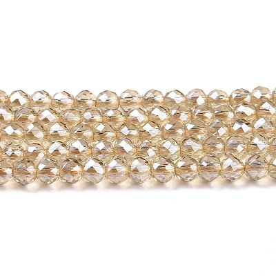 Transparent Electroplate Glass Beads Strands GLAA-H021-01B-PL02-1