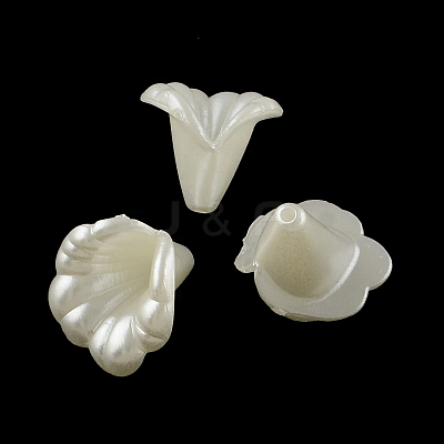 Flower ABS Plastic Imitation Pearl Bead Cones X-OACR-R016-24-1