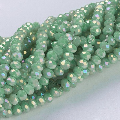 Electroplate Glass Beads Strands GLAA-F077-FR12-1
