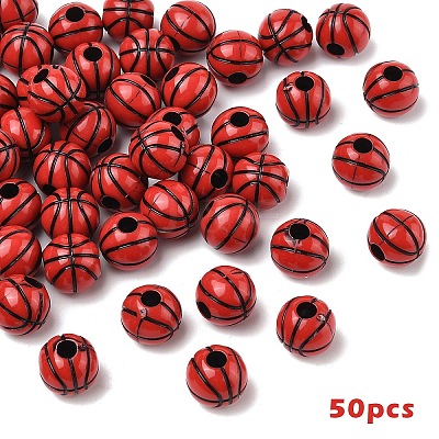 50Pcs Craft Style Acrylic Beads MACR-YW0003-86A-1