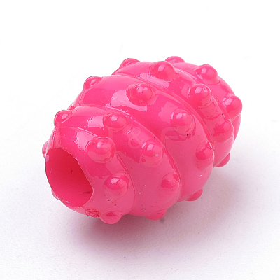 Bumpy Opaque Acrylic Large Hole Beads SACR-Q190-03-1