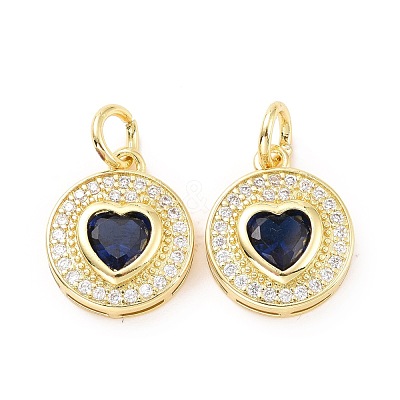 Brass Micro Pave Cubic Zirconia Pendants ZIRC-A023-07LG-1