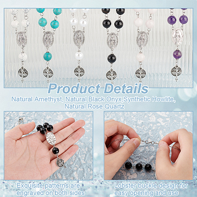 Gemstone Beads Pendant Decoration HJEW-AB00039-1