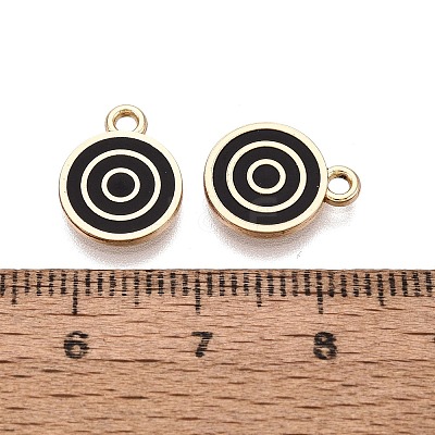 Rack Plating Alloy Enamel Pendants ENAM-N070-01B-02G-01-1