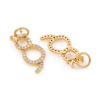 Brass Micro Pave Cubic Zirconia Charms X-ZIRC-G169-01G-1