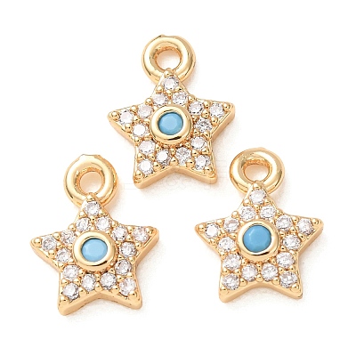 Brass Micro Pave Cubic Zirconia Charms CU-K002-01A-01-1