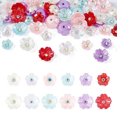 96Pcs 12 Styles Opaque Resin Pave Rhinestone Cabochons RESI-TA0002-33-1