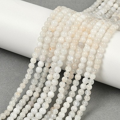 Natural White Moonstone Beads Strands X-G-D294-4mm-02-1