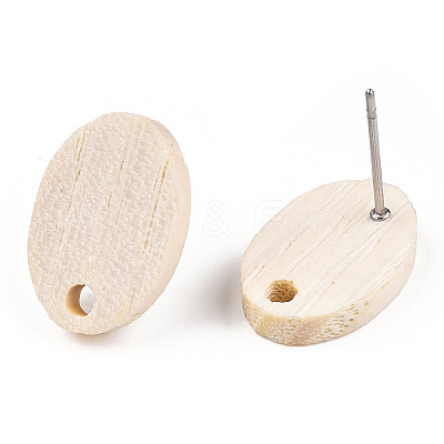 Ash Wood Stud Earring Findings EJEW-N017-011-01-1