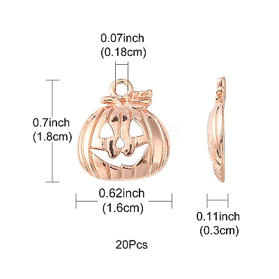 20Pcs Halloween Pumpkin Jack-O'-Lantern Alloy Pendants TIBEP-YW0001-43RG-1