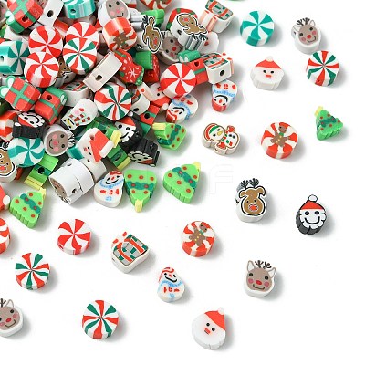 200Pcs Christmas Themes Handmade Polymer Clay Beads CLAY-CJ0001-95-1