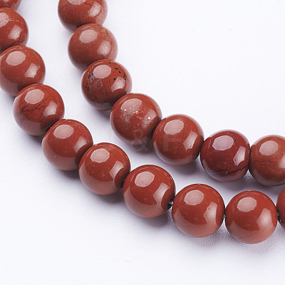 Natural Red Jasper Round Beads Strands X-GSR6mmC011-1