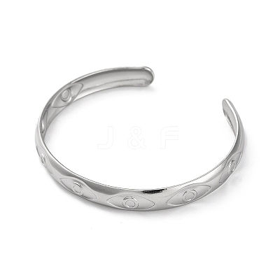 304 Stainless Steel Cuff Bangles for Women BJEW-G729-03P-1