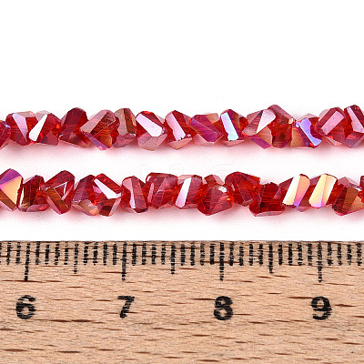 Electroplate Transparent Glass Beads Strands LS-GLAA-N021-4mm-08-1