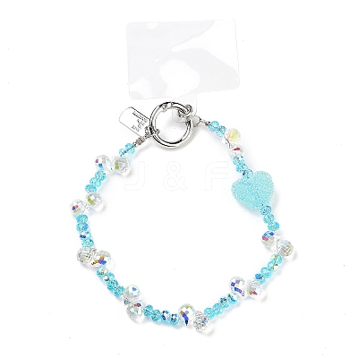 Glass & Iron Beads Mobile Straps AJEW-H153-03B-04-1