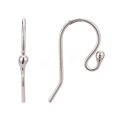 Anti-Tarnish Rhodium Plated 925 Sterling Silver Earring Hooks STER-I005-49P-1