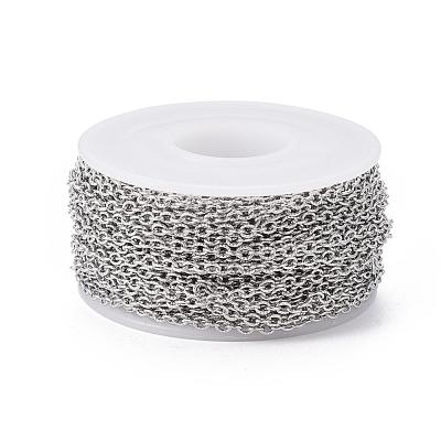Tarnish Resistant 304 Stainless Steel Textured Cable Chains CHS-H012-01P-1