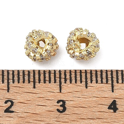 Brass Clear Cubic Zirconia Beads KK-D228-15G-1