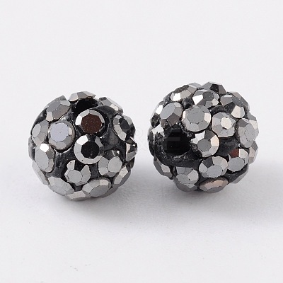 Grade A Rhinestone Pave Disco Ball Beads RB-Q105-2-1