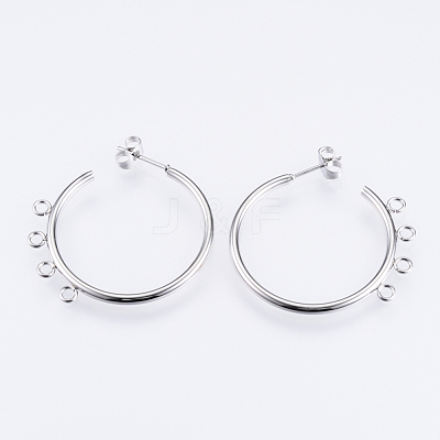 Non-Tarnish 304 Stainless Steel Stud Earring Findings X-STAS-Q231-02A-1