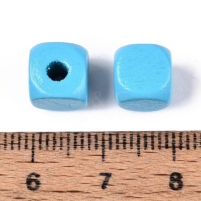 Spray Painted Wooden Beads WOOD-P021-01B-26-1