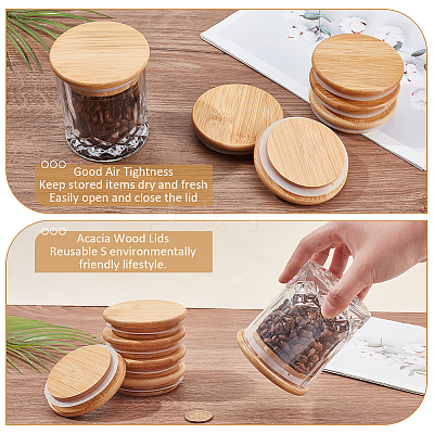 Bamboo Bottle Caps AJEW-WH0270-206-1