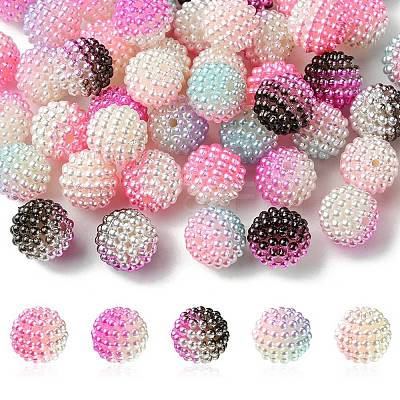50Pcs 5 Colors Imitation Pearl Acrylic Beads OACR-FS0001-62A-1