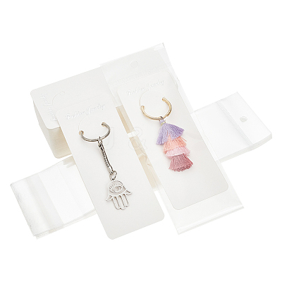 100Pcs Cardboard Jewelry Display Cards for Keychain CDIS-PH0001-59A-1