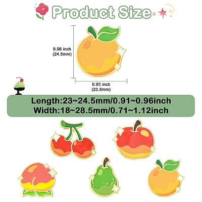 10Pcs 5 Styles Fruit Enamel Pin JEWB-CJ0003-20-1