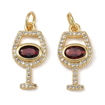 Brass Micro Pave Cubic Zirconia Pendants KK-I358-075G-1