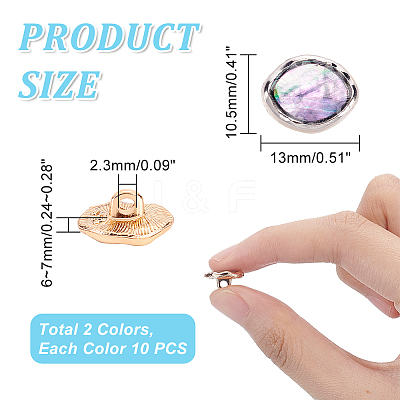 20Pcs 2 Colors Alloy Enamel Shank Buttons FIND-PH0006-95-1