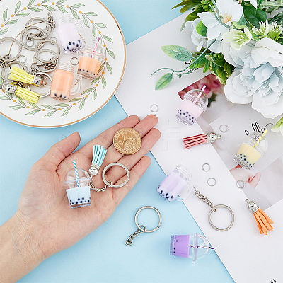 DIY Imitation Bubble Tea Charm Keychain Making Kit DIY-FH0005-20-1