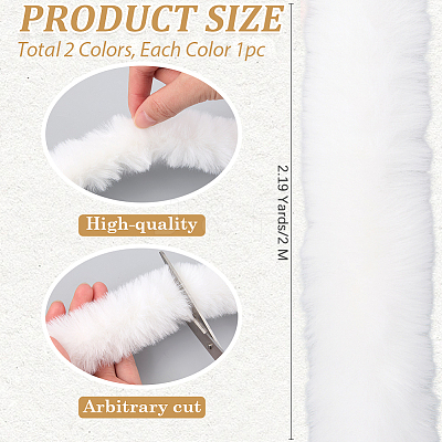 2Pcs 2 Colors Faux Fur Chenille Stick Fabric Roll for Christmas Tree Decor or Wreath Bows Craft FIND-CY0002-10B-1
