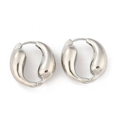 Brass Hoop Earrings for Women EJEW-U041-09P-1