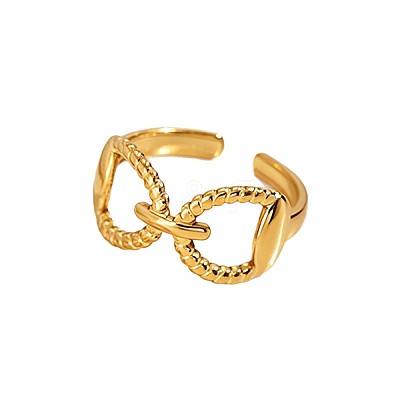 Twist 304 Stainless Steel Cuff Open Rings WGC496E-02-1