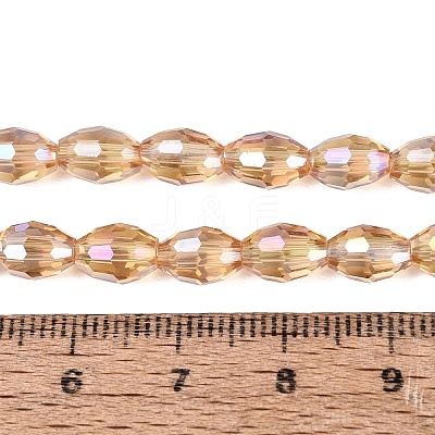 Electroplate Transparent Glass Beads Strands GL-N002-01A-A07-1