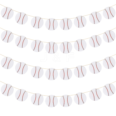 8 Bags Paper Baseball Hanging Banner AJEW-FH0006-97-1