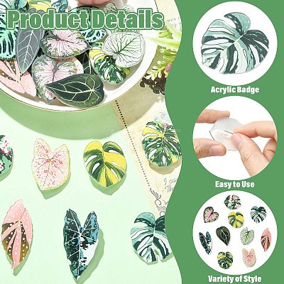 24Pcs 12 Styles Acrylic Badge for Backpack Clothes JEWB-CJC0011-02A-1