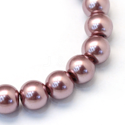 Baking Paint Pearlized Glass Pearl Round Bead Strands HY-Q003-6mm-58-1
