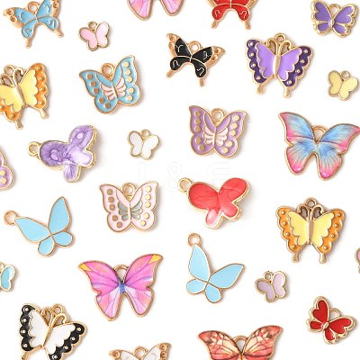 80Pcs 8 Styles Alloy Enamel Pendants ENAM-FS0003-62-1